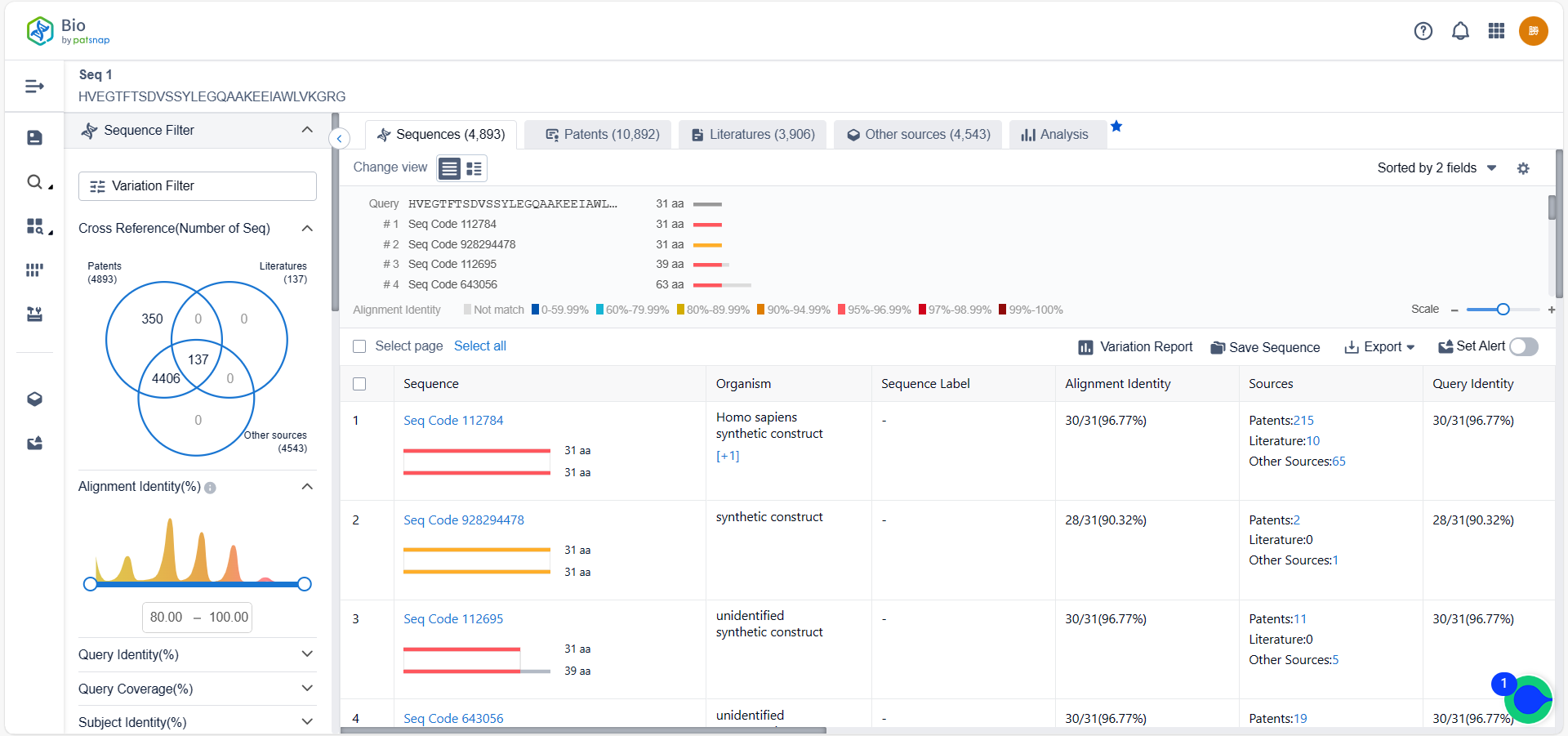 Sequence検索結果